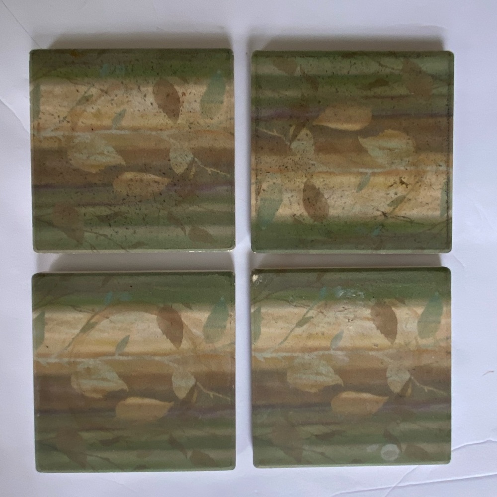 Vintage Otagiri Japan Coasters Design by Gibson Greetings Set of 4